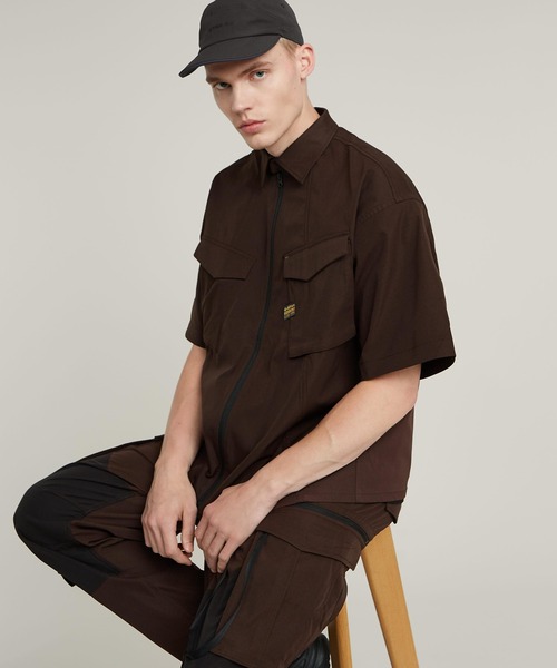 G-STAR(ジースター)の「Modular Relaxed Shirt/レイヤリングデザイン撥水ジップアップシャツジャケット(シャツ/ブラウス・メンズ・ブラウン・X-SMALL/LARGE/MEDIUM/SMALL/X-LARGE)」の5枚目の写真