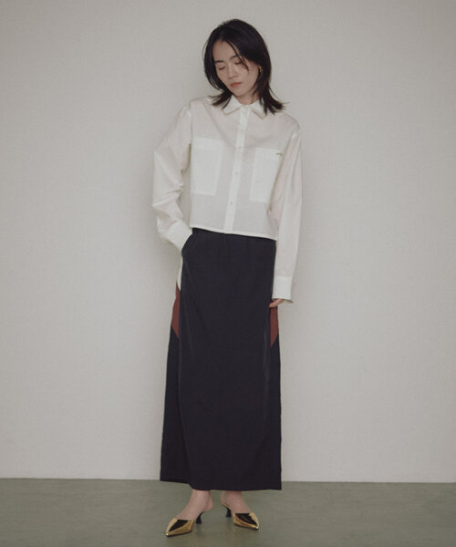 earthy（アーシー）の「タイプライターショートシャツ（シャツ/ブラウス・レディース・ホワイト・FREE）」の2枚目の写真