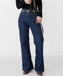 minsobi（ミンソビ）の「ブーツカットデニムパンツ レトロデニムパンツ ハイウェストバギーパンツ レディース（デニムパンツ）」