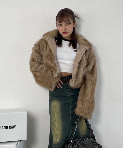 【セール】ファーハイネックコート（その他アウター）｜ROGER AND RAW（ロジャーアンドロウ）