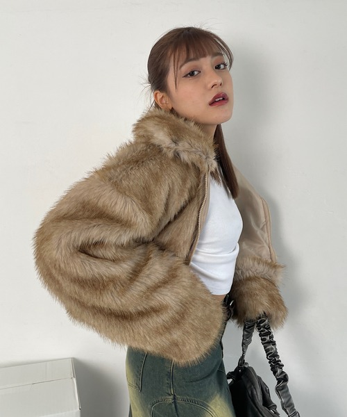 【セール】ファーハイネックコート（その他アウター）｜ROGER AND RAW（ロジャーアンドロウ）