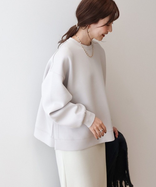 AMERICAN HOLIC(アメリカンホリック)の「サイドスリットポンチプルオーバー(スウェット・レディース・ライトグレー系2/ブルーグリーン/グレイッシュベージュ/ライトイエロー・M/L)」の7枚目の写真