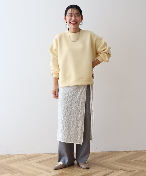 AMERICAN HOLIC(アメリカンホリック)の「サイドスリットポンチプルオーバー(スウェット・レディース・ライトグレー系2/ブルーグリーン/グレイッシュベージュ/ライトイエロー・M/L)」の13枚目の写真