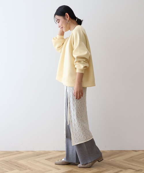 AMERICAN HOLIC(アメリカンホリック)の「サイドスリットポンチプルオーバー(スウェット・レディース・ライトグレー系2/ブルーグリーン/グレイッシュベージュ/ライトイエロー・M/L)」の14枚目の写真