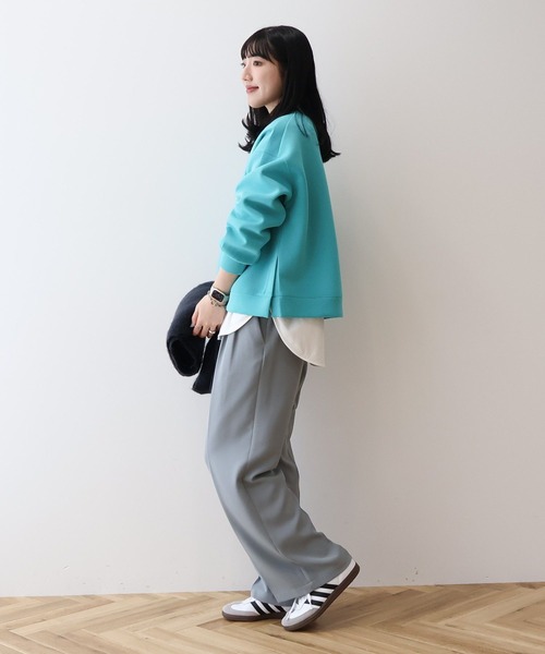 AMERICAN HOLIC(アメリカンホリック)の「サイドスリットポンチプルオーバー(スウェット・レディース・ライトグレー系2/ブルーグリーン/グレイッシュベージュ/ライトイエロー・M/L)」の18枚目の写真