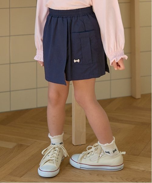 Lycee mine(リセマイン)の「【撥水加工】ラップパンツ(その他パンツ・キッズ・クリーム/サックスブルー/ライラック/アイボリー/ラベンダー/ネイビー/ミント/レッド・120cm/110cm/100cm/150cm/130cm/140cm)」の1枚目の写真