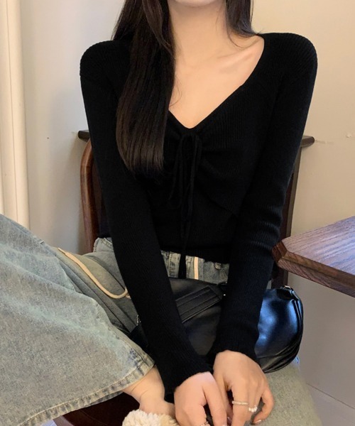 Miniministore(ミニミニストア)の「ニットトップス レディース リボン付き(ニット/セーター・レディース・ホワイト/グリーン/ブラウン/ブラック・FREE)」の21枚目の写真