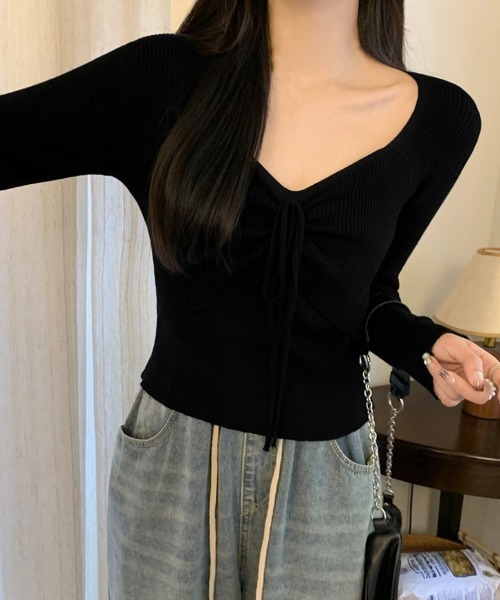 Miniministore(ミニミニストア)の「ニットトップス レディース リボン付き(ニット/セーター・レディース・ホワイト/グリーン/ブラウン/ブラック・FREE)」の20枚目の写真