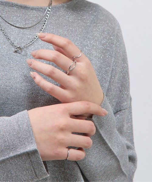 COLONY 2139(コロニートゥーワンスリーナイン)の「3PCSキンクセットリング(リング・レディース・シルバー/ゴールド・FREE)」の5枚目の写真