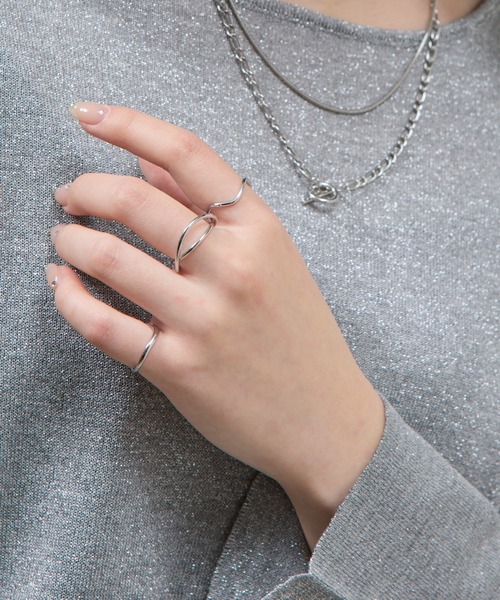COLONY 2139(コロニートゥーワンスリーナイン)の「3PCSキンクセットリング(リング・レディース・シルバー/ゴールド・FREE)」の6枚目の写真