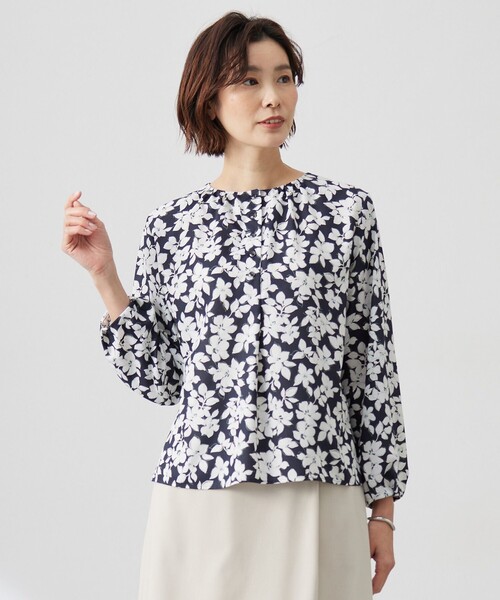 フラワープリント長袖ブラウス WEB限定商品］ ［URBAN PRECIOUS］ ブラッシュ