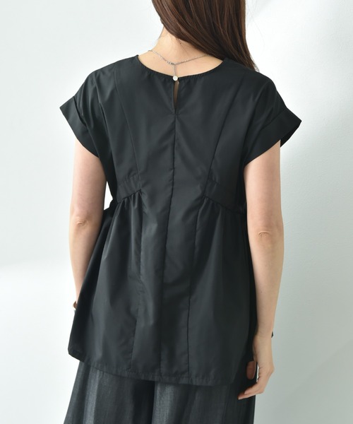 INTERPLANET（インタープラネット）の「ＴＣブロードサイドリボンドロストブラウス（シャツ/ブラウス・レディース・オフホワイト/ベージュ/ブラック/ホワイト×ブラック・FREE）」の6枚目の写真