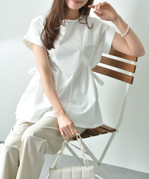 INTERPLANET（インタープラネット）の「ＴＣブロードサイドリボンドロストブラウス（シャツ/ブラウス・レディース・オフホワイト/ベージュ/ブラック/ホワイト×ブラック・FREE）」の18枚目の写真