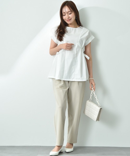 INTERPLANET(インタープラネット)の「TCブロードサイドリボンドロストブラウス(シャツ/ブラウス・レディース・オフホワイト/ベージュ/ブラック/ホワイト×ブラック・FREE)」の22枚目の写真