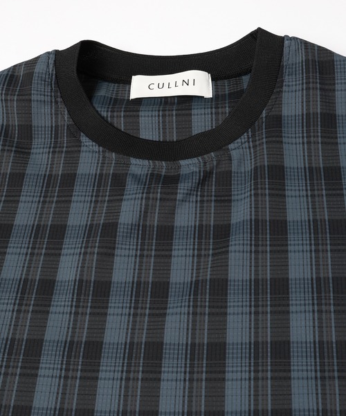 Sheer Check Cloth Layered Hem Pullover（Tシャツ/カットソー