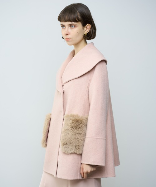 DEICY（デイシー）の「ファーポケットフレアコート（その他アウター・レディース・ピンク/アイボリー・FREE）」の21枚目の写真