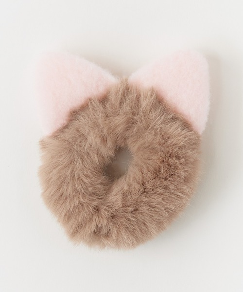 ROOPTOKYO（ループトウキョウ）の「Fluffy Faux Fur Cat Ear-Style Chou-Chou / ふわふわ フェイクファー 猫耳風 シュシュ（ヘアゴム・レディース・ホワイト/ブラウン/ピンク/ベージュ・FREE）」の8枚目の写真