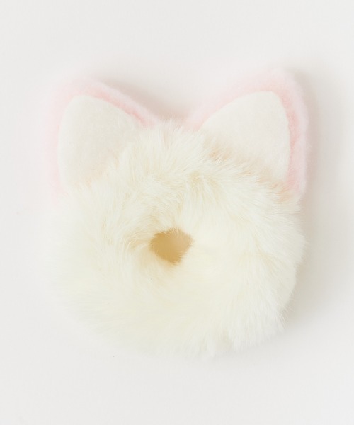 ROOPTOKYO（ループトウキョウ）の「Fluffy Faux Fur Cat Ear-Style Chou-Chou / ふわふわ フェイクファー 猫耳風 シュシュ（ヘアゴム・レディース・ホワイト/ブラウン/ピンク/ベージュ・FREE）」の5枚目の写真