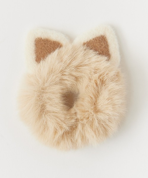 ROOPTOKYO（ループトウキョウ）の「Fluffy Faux Fur Cat Ear-Style Chou-Chou / ふわふわ フェイクファー 猫耳風 シュシュ（ヘアゴム・レディース・ホワイト/ブラウン/ピンク/ベージュ・FREE）」の10枚目の写真