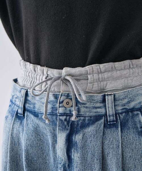 CRAFT STANDARD BOUTIQUE（クラフトスタンダードブティック）の「レイヤードデニムパンツ（デニムパンツ・メンズ・インディゴブルー/ブラック・M/L/XL）」の7枚目の写真