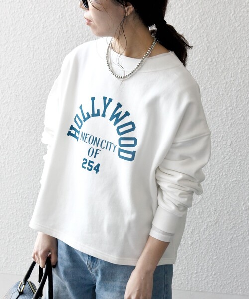 SHIPS any    THE KNiTS   ロゴスウェット SHIPS any別注】THE KNiTS:〈洗濯機可能〉カレッジ ロゴ スウェット