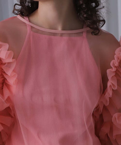 ROSE BUD(ローズバッド)の「(CREOLME)チュールフリルトップス(Tシャツ/カットソー・レディース・ピンク/グレー・ONE SIZE)」の16枚目の写真