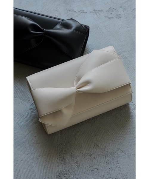 リボンモチーフクラッチバッグ ショルダー 結婚式 二次会 成人式
