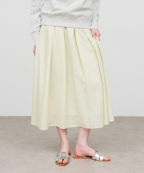 cloenc(クロエンス)の「【手洗い可】タックフレアスカート(スカート・レディース・ブラック/ライトグリーン/ライトベージュ・01/02/03)」の3枚目の写真
