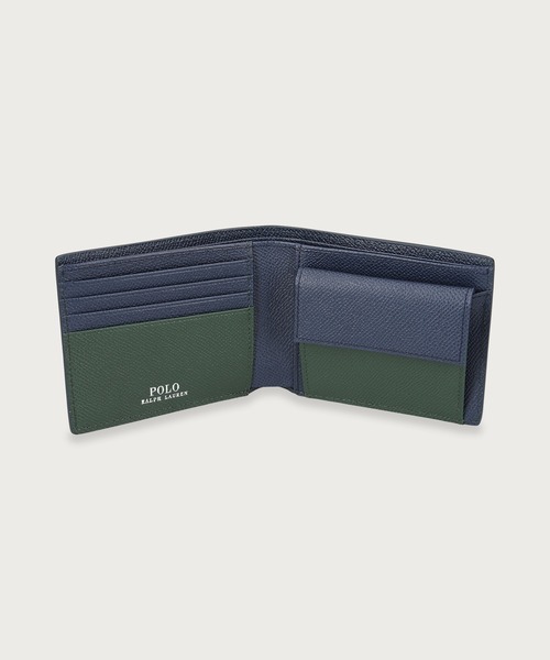 【POLO RALPH LAUREN】ビルフォールド コイン ウォレット Polo ベア レザー ビルフォールド コイン ウォレット(504920928