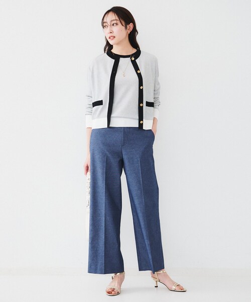 UNTITLED（アンタイトル）の「【配色カラー/アンサンブル可能】キレイめ カーディガンニット（カーディガン/ボレロ・レディース・グレー系8/ホワイト系5/ブラック系4/イエロー系その他/ベージュ系その他7・00/01/02/04/48/03/44）」の13枚目の写真