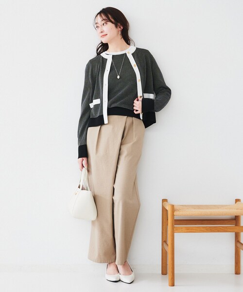 セール】【配色カラー/アンサンブル可能】キレイめ カーディガンニット