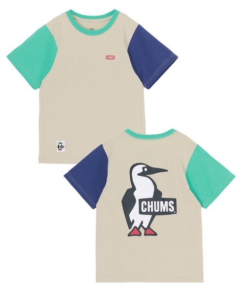 CHUMS（チャムス）の「【CHUMS】 Kids Booby Logo T-Shirt キッズ ブービー ロゴ ティーシャツ（Tシャツ/カットソー・キッズ・ピンク/ミント/ネイビー/ホワイト/パープル/ベージュ/クリーム/グレー系その他/ブラック・X-LARGE/LARGE/MEDIUM）」の8枚目の写真