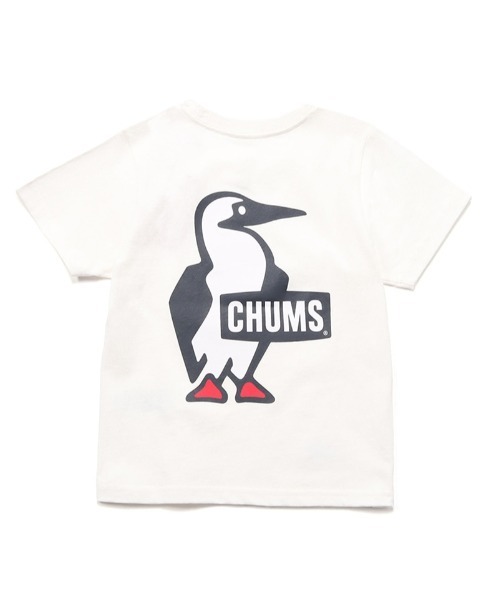 CHUMS（チャムス）の「【CHUMS】 Kids Booby Logo T-Shirt キッズ ブービー ロゴ ティーシャツ（Tシャツ/カットソー・キッズ・ピンク/ミント/ネイビー/ホワイト/パープル/ベージュ/クリーム/グレー系その他/ブラック・X-LARGE/LARGE/MEDIUM）」の2枚目の写真