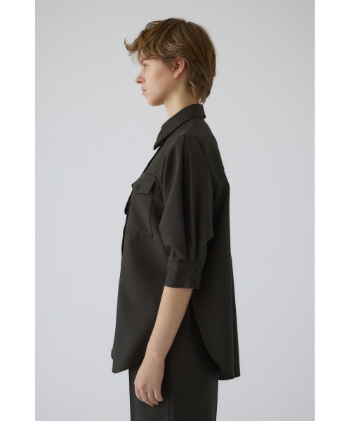 RIM.ARK(リムアーク)の「Gabardine flap SH ギャバジンフラップシャツ(シャツ/ブラウス・レディース・ネイビー/マルチ/ダークグリーン・FREE)」の10枚目の写真