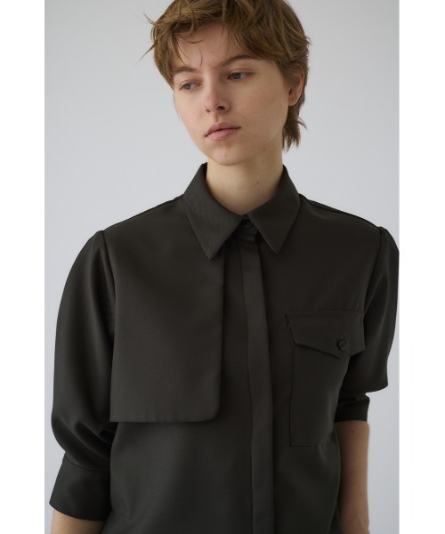 RIM.ARK(リムアーク)の「Gabardine flap SH ギャバジンフラップシャツ(シャツ/ブラウス・レディース・ネイビー/マルチ/ダークグリーン・FREE)」の12枚目の写真