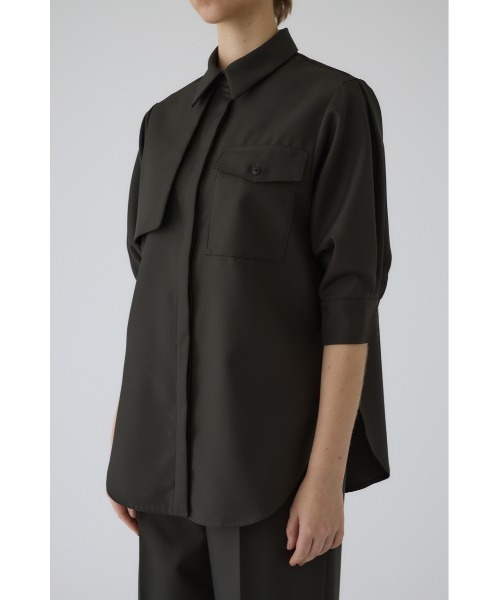 RIM.ARK(リムアーク)の「Gabardine flap SH ギャバジンフラップシャツ(シャツ/ブラウス・レディース・ネイビー/マルチ/ダークグリーン・FREE)」の13枚目の写真