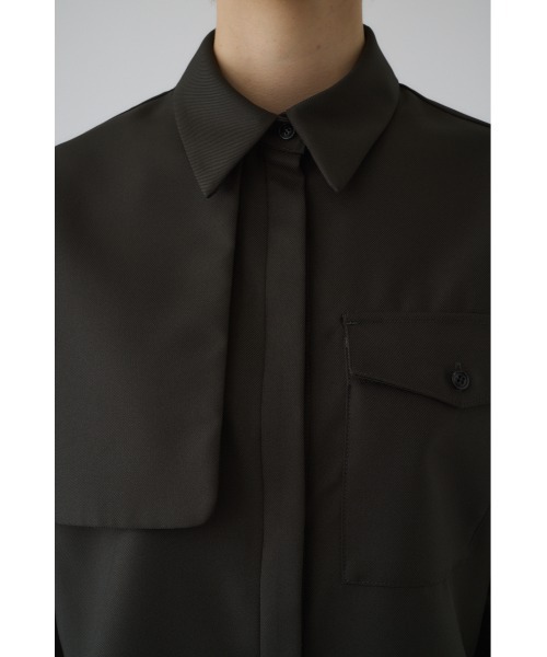 RIM.ARK(リムアーク)の「Gabardine flap SH ギャバジンフラップシャツ(シャツ/ブラウス・レディース・ネイビー/マルチ/ダークグリーン・FREE)」の14枚目の写真