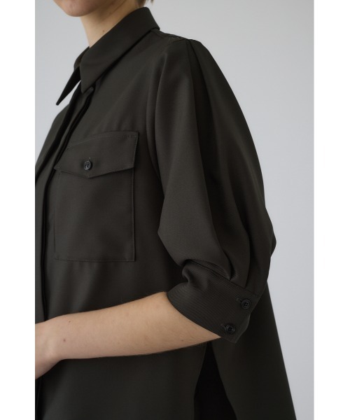 RIM.ARK(リムアーク)の「Gabardine flap SH ギャバジンフラップシャツ(シャツ/ブラウス・レディース・ネイビー/マルチ/ダークグリーン・FREE)」の16枚目の写真