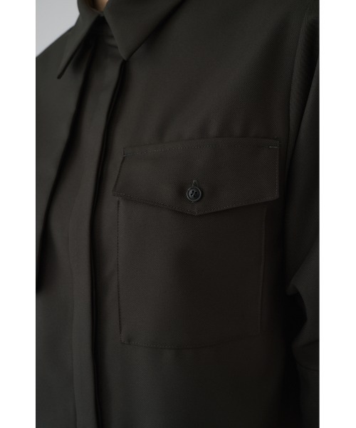 RIM.ARK(リムアーク)の「Gabardine flap SH ギャバジンフラップシャツ(シャツ/ブラウス・レディース・ネイビー/マルチ/ダークグリーン・FREE)」の18枚目の写真