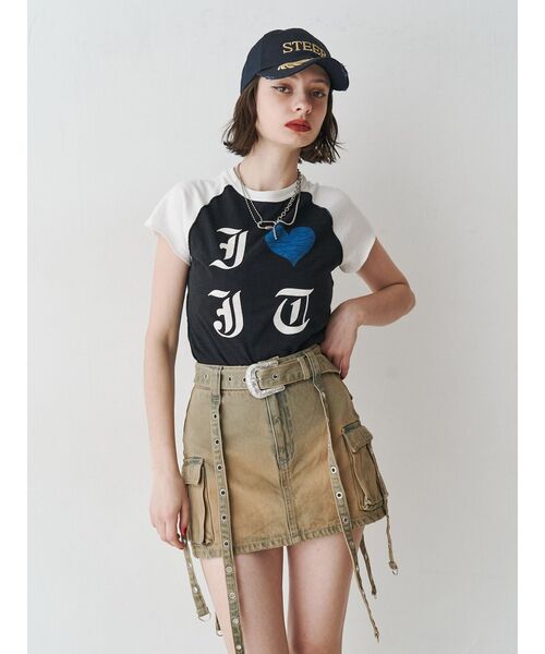 jouetie（ジュエティ）の「ウエスタンバックルベルトスカパン（スカート・レディース・ブラック/ベージュ/ブルー・MEDIUM/SMALL）」の10枚目の写真