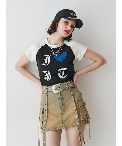 jouetie（ジュエティ）の「ウエスタンバックルベルトスカパン（スカート・レディース・ブラック/ベージュ/ブルー・MEDIUM/SMALL）」の8枚目の写真