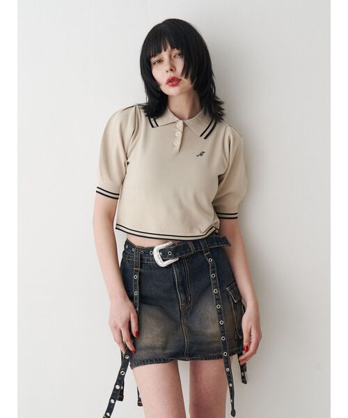 jouetie（ジュエティ）の「ウエスタンバックルベルトスカパン（スカート・レディース・ブラック/ベージュ/ブルー・MEDIUM/SMALL）」の19枚目の写真