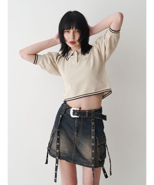 jouetie（ジュエティ）の「ウエスタンバックルベルトスカパン（スカート・レディース・ブラック/ベージュ/ブルー・MEDIUM/SMALL）」の20枚目の写真