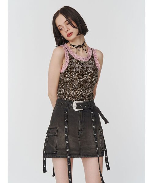 jouetie（ジュエティ）の「ウエスタンバックルベルトスカパン（スカート・レディース・ブラック/ベージュ/ブルー・MEDIUM/SMALL）」の13枚目の写真