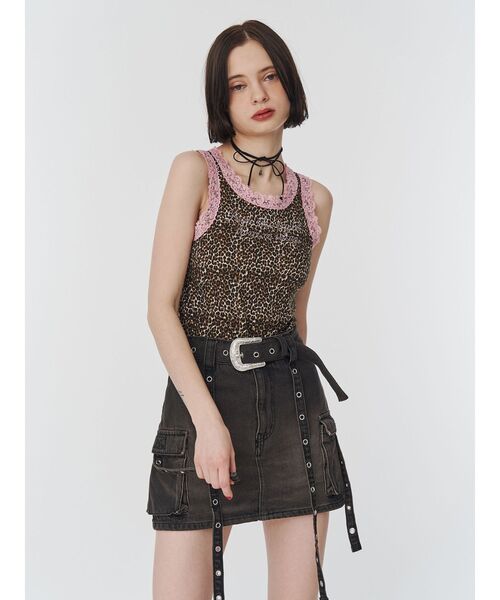 jouetie（ジュエティ）の「ウエスタンバックルベルトスカパン（スカート・レディース・ブラック/ベージュ/ブルー・MEDIUM/SMALL）」の12枚目の写真