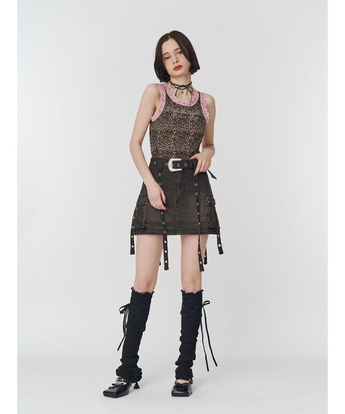 jouetie（ジュエティ）の「ウエスタンバックルベルトスカパン（スカート・レディース・ブラック/ベージュ/ブルー・MEDIUM/SMALL）」の14枚目の写真