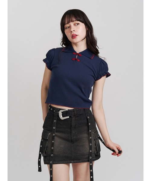 jouetie（ジュエティ）の「ウエスタンバックルベルトスカパン（スカート・レディース・ブラック/ベージュ/ブルー・MEDIUM/SMALL）」の16枚目の写真