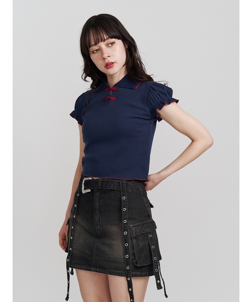 jouetie（ジュエティ）の「ウエスタンバックルベルトスカパン（スカート・レディース・ブラック/ベージュ/ブルー・MEDIUM/SMALL）」の17枚目の写真