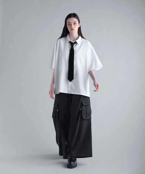 SOCCE（ソーシー）の「ルーズシルエットボンテージカーゴスラックス（カーゴパンツ・メンズ・ブラック/ライトグレー/チャコールグレー・S/M/L/XL）」の12枚目の写真