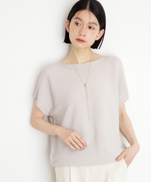 THE SHOP TK （ザ ショップ ティーケー ）の「美人フレンチニット【8色展開/WEB限定カラー/洗濯機OK/毛玉になりにくい】（ニット/セーター・レディース・オレンジ/ライトパープル/ベージュ系その他7/グリーン系その他6/アイボリー/ブラック/スモーキーグリーン系/ブラウン系その他・12/13）」の5枚目の写真